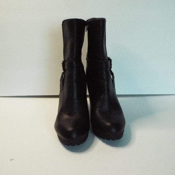 Pre-Owned Lane Bryant Womans Size 10 Wide Black Zip Up Round Toe Ankle Boots - Picture 8 of 10